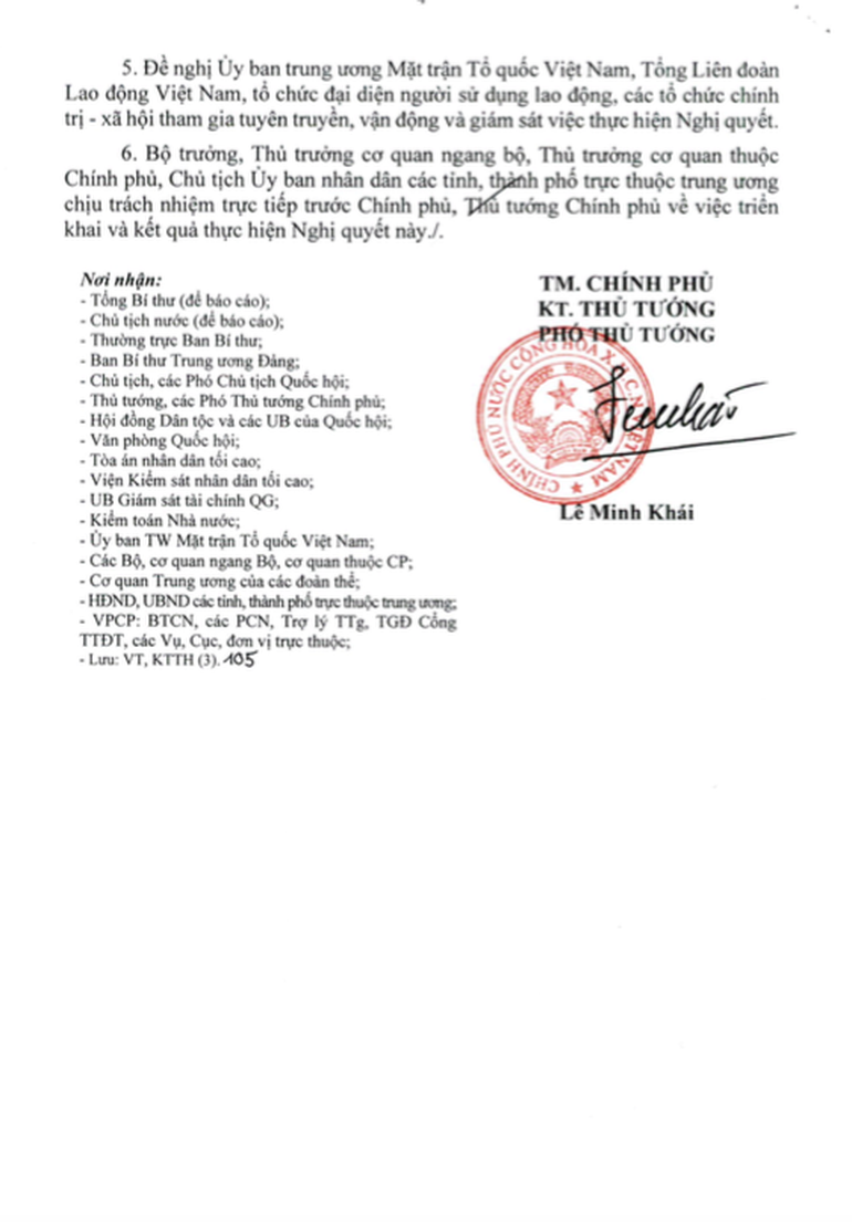 Toàn văn Nghị quyết của Chính phủ về gói hỗ trợ từ Quỹ Bảo hiểm thất nghiệp - 4 Toàn văn Nghị quyết của Chính phủ về gói hỗ trợ từ Quỹ Bảo hiểm thất nghiệp - 4