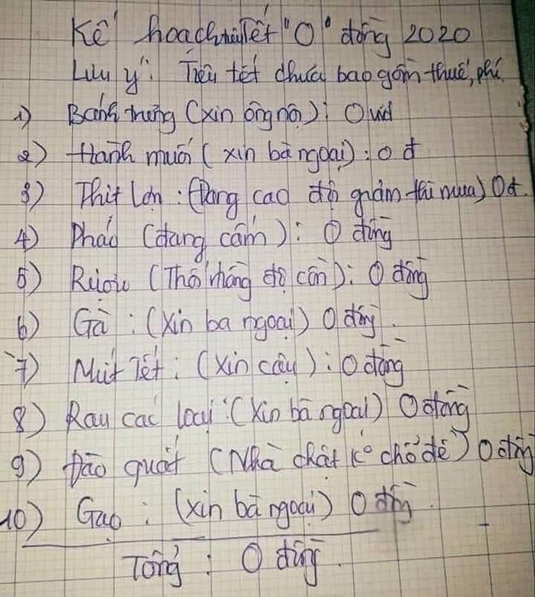 Bảng kê tiêu Tết của gia đình trẻ khiến dân mạng xem qua đã choáng - 2 Bảng kê tiêu Tết của gia đình trẻ khiến dân mạng xem qua đã choáng - 2