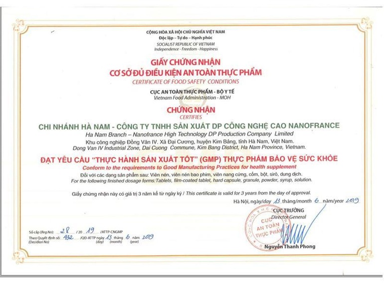 NanoFrance - Top 15 nhà máy sản xuất TPCN đạt chuẩn GMP đầu tiên tại Việt Nam - 1