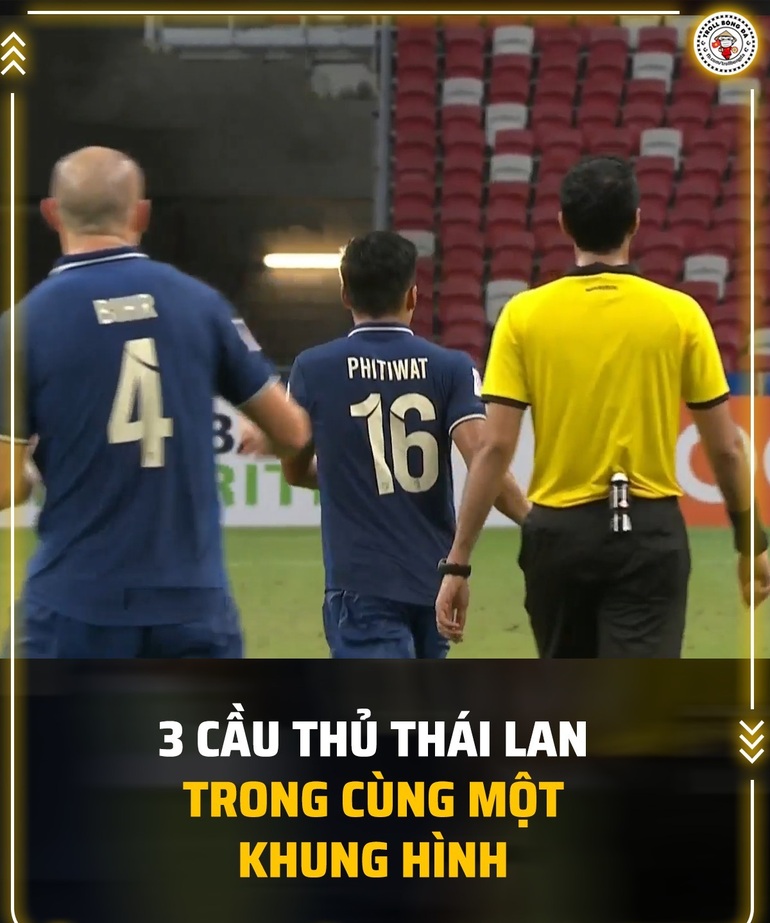 Một hình ảnh châm biếm trọng tài không khác gì một cầu thủ của Thái Lan (Ảnh: Troll bóng đá).