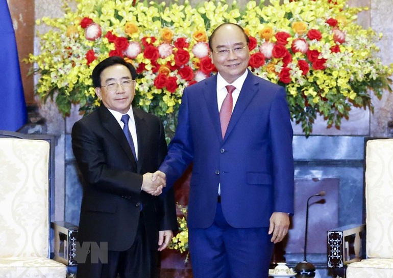 Chủ tịch nước Nguyễn Xuân Phúc tiếp Thủ tướng Lào Phankham Viphavanh - 1