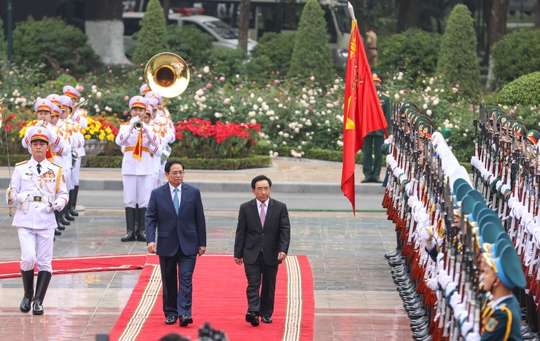 Thủ tướng Phạm Minh Chính chủ trì lễ đón chính thức Thủ tướng Lào - 4
