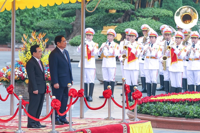 Thủ tướng Phạm Minh Chính chủ trì lễ đón chính thức Thủ tướng Lào - 2