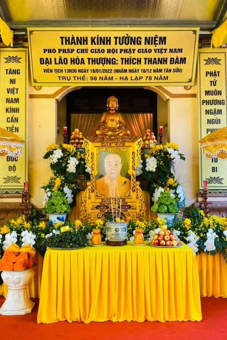 Tang lễ Đại lão Hòa Thượng Thích Thanh Đàm - Đức phó Pháp chủ Giáo hội Phật giáo Việt Nam được cử hành theo nghi thức cấp cao của Giáo hội Phật giáo Việt Nam (Ảnh: GHPG VN).