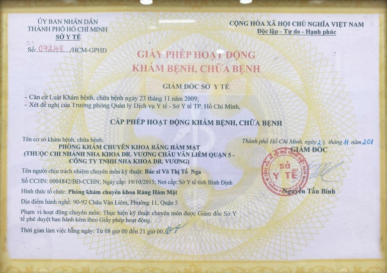 Nha khoa Dr Vương - phòng khám chuyên khoa răng hàm mặt chuẩn mực - 2 Nha khoa Dr Vương - phòng khám chuyên khoa răng hàm mặt chuẩn mực - 2