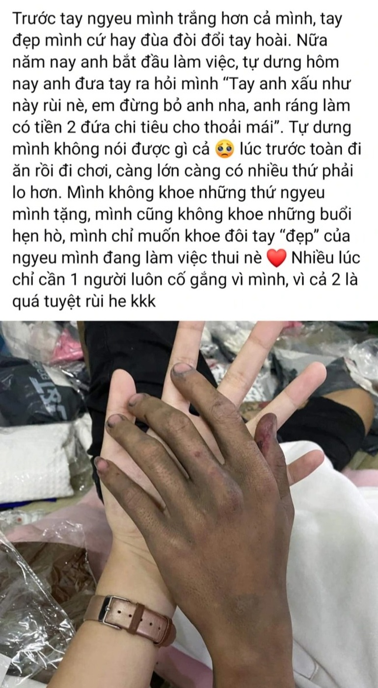 Bàn tay đen sạm, lem vết dầu mỡ minh chứng cho tình yêu của một chàng trai - 2