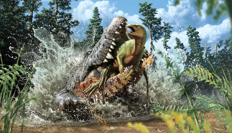 Rùng rợn quái vật khổng lồ thời tiền sử nuốt chửng khủng long - 1