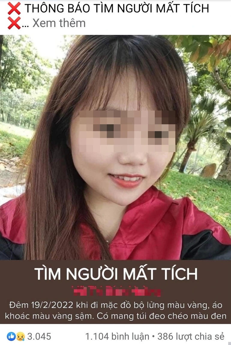 Tìm thấy thi thể cô gái mất tích sau khi cầu cứu mạng xã hội - 2 Tìm thấy thi thể cô gái mất tích sau khi cầu cứu mạng xã hội - 2