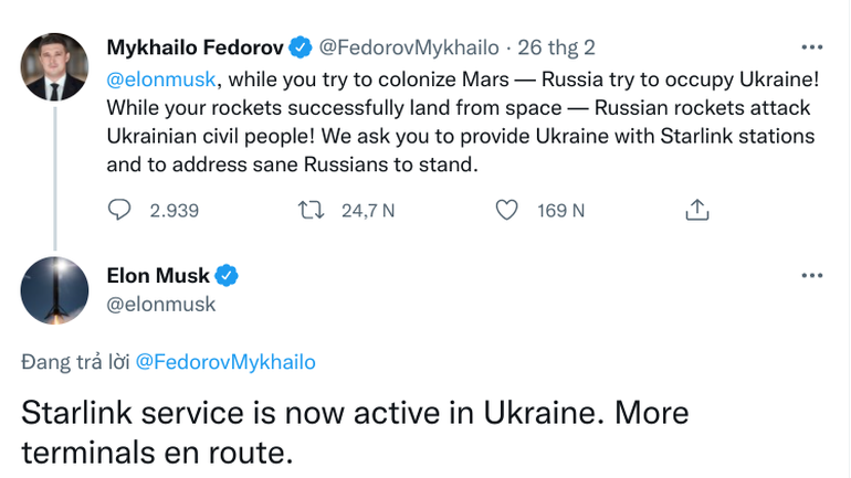 Elon Musk tuyên bố triển khai Internet vệ tinh tại Ukraine - 1