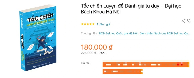 Sách Tốc chiến luyện đề đánh giá tư duy gắn mác Bách khoa HN để trục lợi - 1