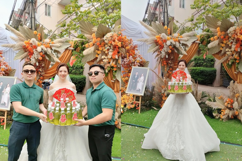 Cô dâu ở Bắc Giang nhận quà cưới là 10 lít xăng từ nhóm bạn thân - 2