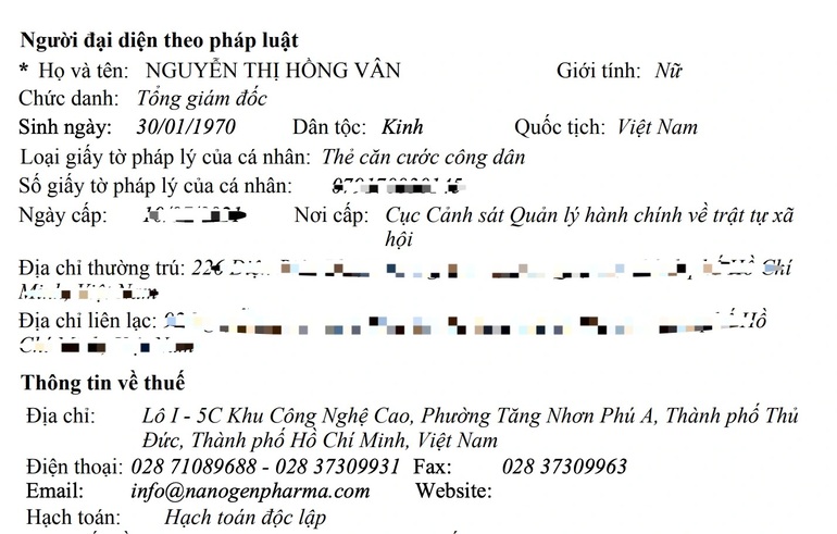 Mr. Ho Nhan transferred the position of General Director of Nanogen to his wife - 3