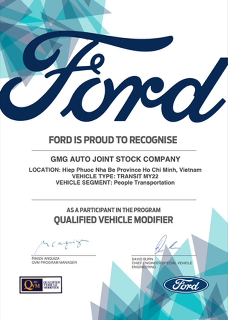 DCar Limousine đạt chứng chỉ QVM của Ford - 1