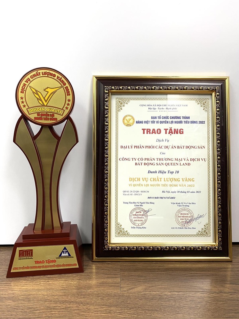 Queen Land đạt Top 10 dịch vụ chất lượng vì quyền lợi người tiêu dùng 2022 - 1 Queen Land đạt Top 10 dịch vụ chất lượng vì quyền lợi người tiêu dùng 2022 - 1