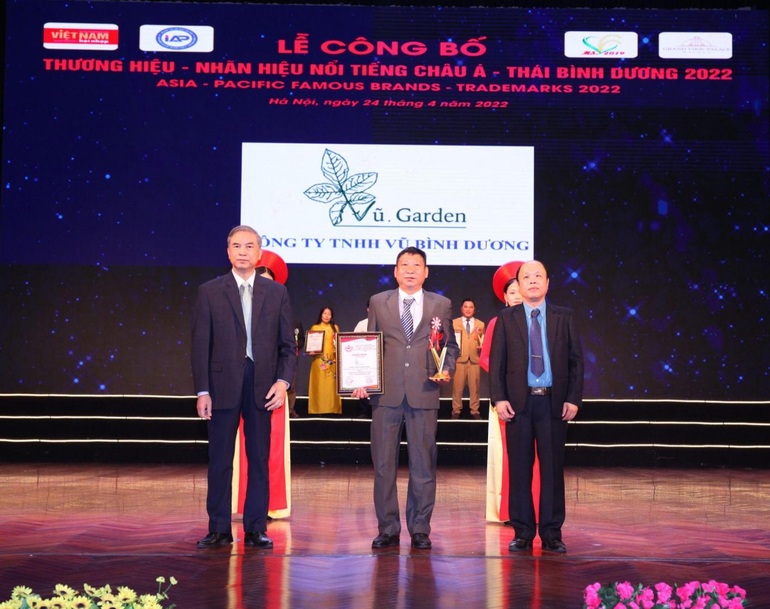 Vườn Vũ nhận giải thưởng Top 10 Thương hiệu nổi tiếng Châu Á Thái Bình Dương - 1 Vườn Vũ nhận giải thưởng Top 10 Thương hiệu nổi tiếng Châu Á Thái Bình Dương - 1