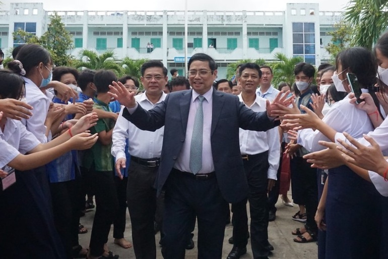 Thủ tướng Phạm Minh Chính thăm trường dân tộc nội trú ở Sóc Trăng - 1 Thủ tướng Phạm Minh Chính thăm trường dân tộc nội trú ở Sóc Trăng - 1