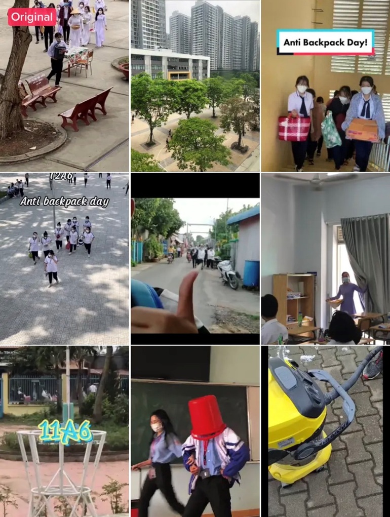 Học sinh, sinh viên đua nhau theo trào lưu Ngày không dùng cặp sách - 1 Học sinh, sinh viên đua nhau theo trào lưu Ngày không dùng cặp sách - 1