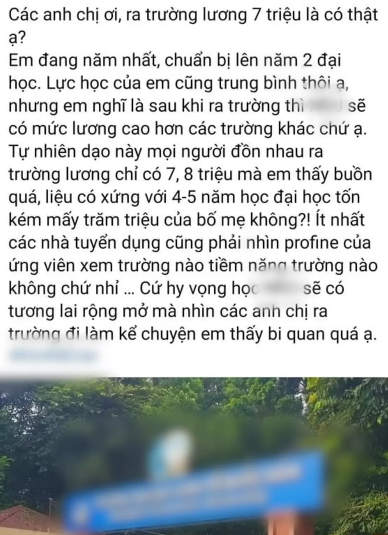 Giới trẻ tranh cãi: Nữ sinh thất vọng mức lương ra trường 7 triệu đồng - 1