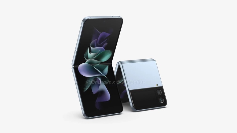 Những hình ảnh bị rò rỉ của Galaxy Z Flip4 cho thấy sản phẩm không có thay đổi đáng kể nào về thiết kế (Ảnh: OnLeaks).