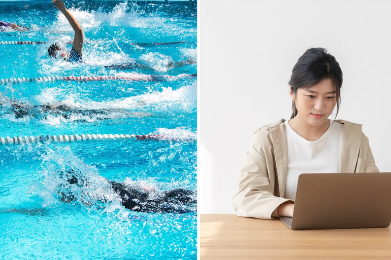 Trường đại học ở Trung Quốc bị chế giễu vì cho sinh viên thi bơi trực tuyến - 1