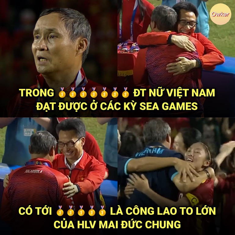 5 trong tổng số 7 tấm huy chương vàng bóng đá nữ tại các kỳ SEA Games có công lớn của huấn luyện viên Mai Đức Chung (Ảnh: Fandom Owker).