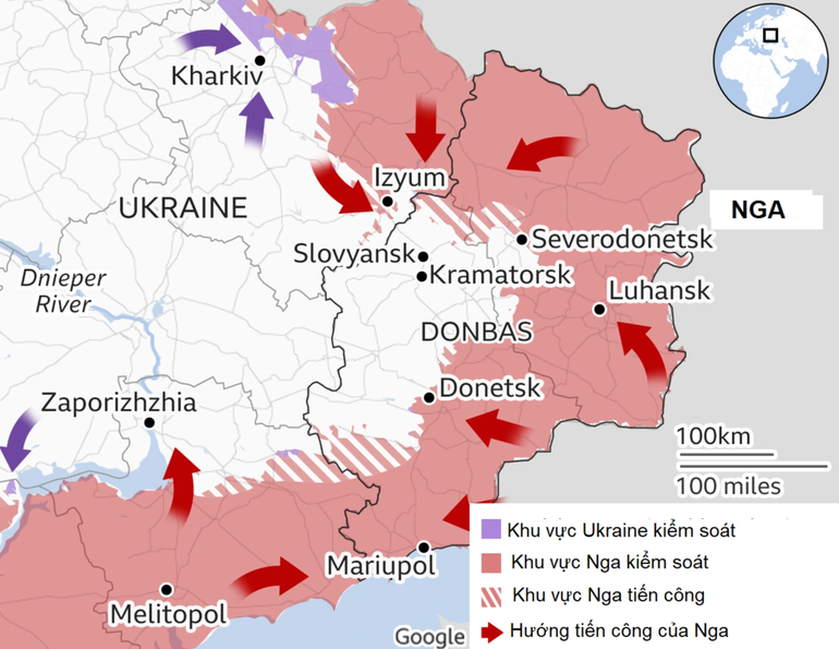 Ukraine tuyên bố đẩy lùi Nga khỏi phòng tuyến ở chảo lửa miền Đông - 2