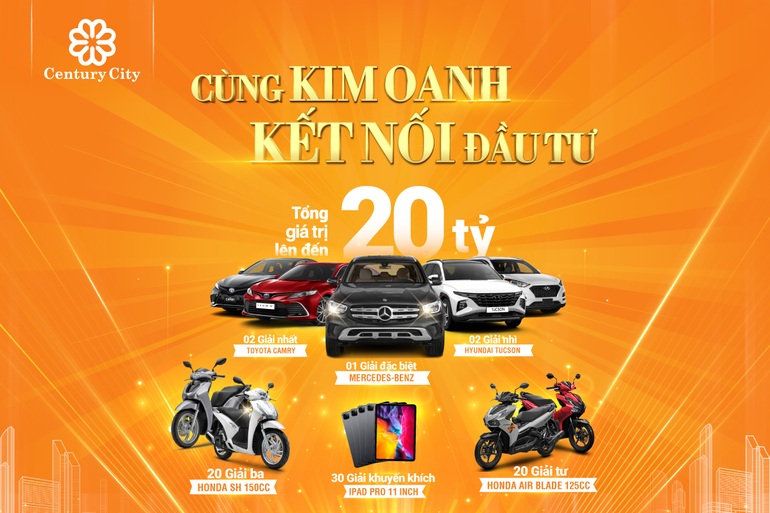 Loạt giải thưởng hàng chục tỷ đồng tri ân khách hàng Century City - 2 Loạt giải thưởng hàng chục tỷ đồng tri ân khách hàng Century City - 2