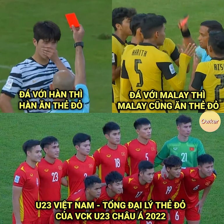 Các đối thủ lần lượt phải nhận thẻ đỏ mỗi khi đối đầu với U23 Việt Nam (Ảnh: Fandom Owker).