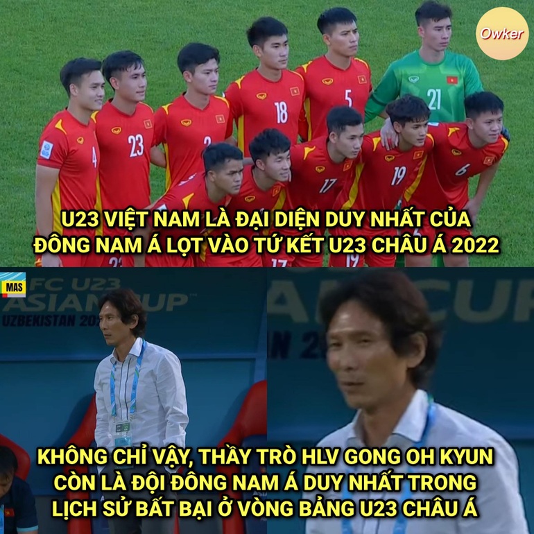 Đồng nghĩa với việc Việt Nam là đội bóng Đông Nam Á duy nhất đi tiếp tại giải năm nay. Không chỉ vậy, U23 Việt Nam còn đi tiếp với thành tích bất bại (Ảnh: Fandom Owker).