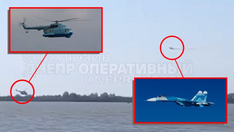 Khoảnh khắc tiêm kích hổ mang Nga cận chiến trực thăng Mi-14 Ukraine - 1 Khoảnh khắc tiêm kích hổ mang Nga cận chiến trực thăng Mi-14 Ukraine - 1