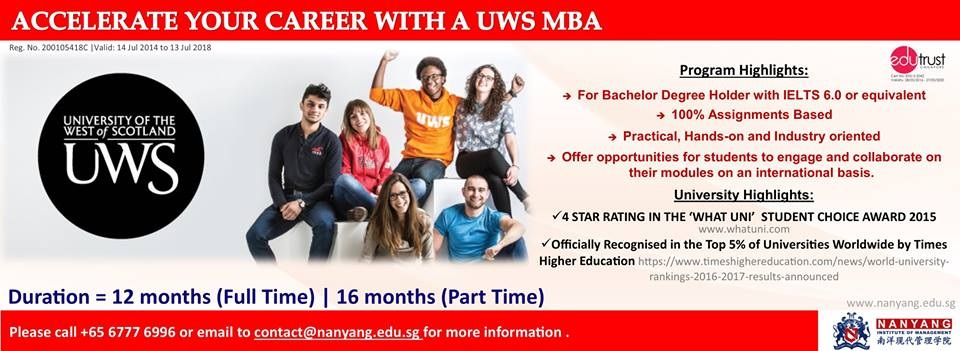 Chương trình ưu đãi đặc biệt của học viên Nanyang, Singapore 2017 - 2