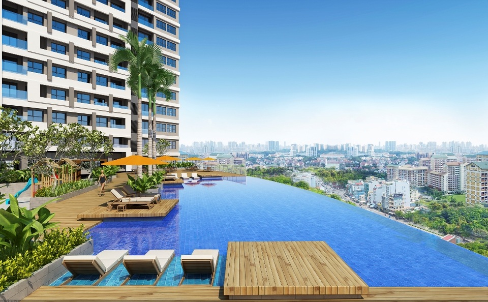 Chiếm lĩnh ngôi đầu bảng thị trường căn hộ đa năng ngay cửa ngõ Nam Sài Gòn - 2 Hồ bơi ấn tượng dự án Sunrise Cityview