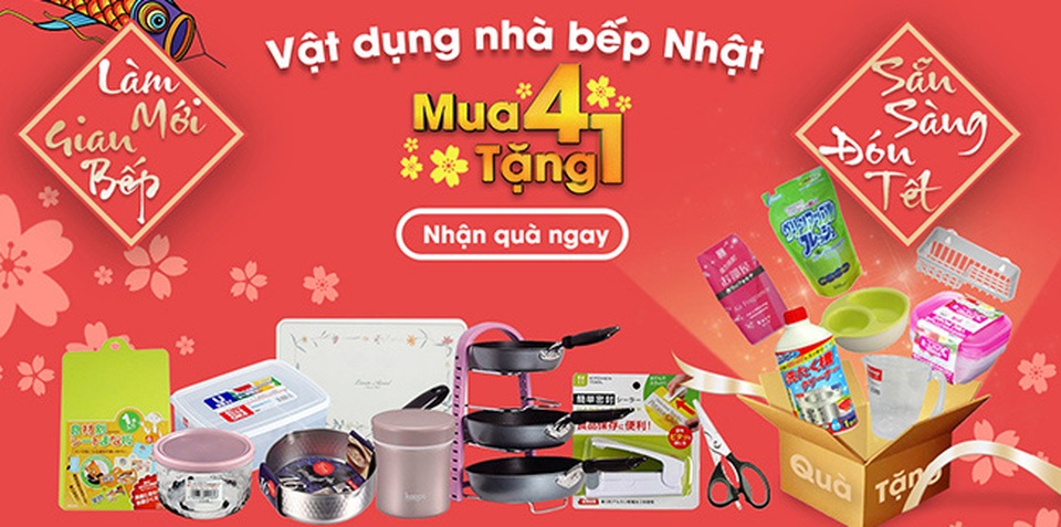 Sốc chưa từng có: Mua 4 tặng 1 vật dụng nhà bếp Nhật Bản chính hãng - 2