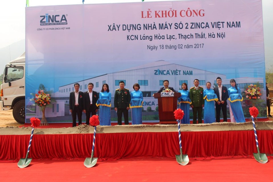 Zinca Việt Nam khởi công xây dựng nhà máy số 2 - 1 Zinca Việt Nam khởi công xây dựng nhà máy số 2 - 1
