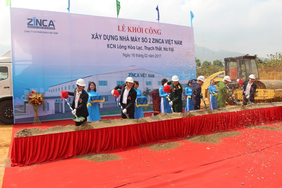 Zinca Việt Nam khởi công xây dựng nhà máy số 2 - 3 Zinca Việt Nam khởi công xây dựng nhà máy số 2 - 3