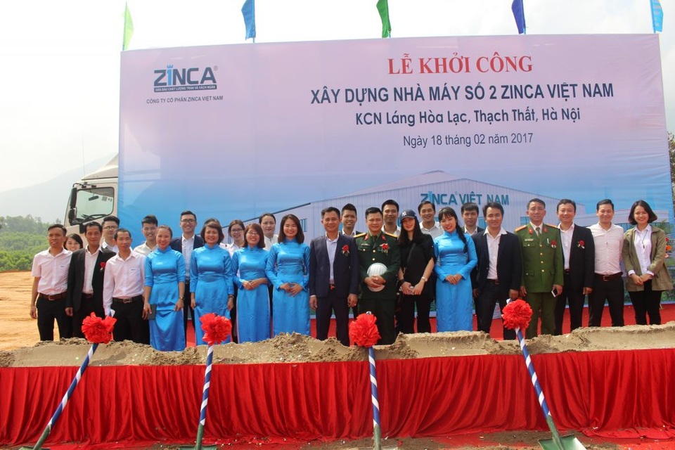 Zinca Việt Nam khởi công xây dựng nhà máy số 2 - 4 Zinca Việt Nam khởi công xây dựng nhà máy số 2 - 4