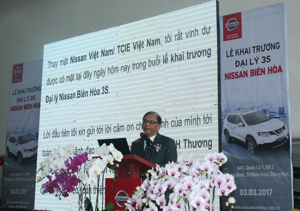 Nissan Việt Nam khai trương đại lý 3S tại Đồng Nai - 1
Ngài Dato’ Dr. Ang Bon Ben - Chủ tịch Nissan Việt Nam, phát biểu tại lễ khai trương đại lý 3S Nissan Biên Hòa vào ngày 03/03/2017
