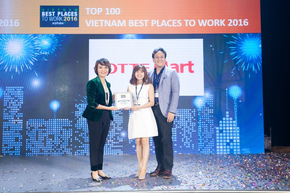 LOTTE Mart là một trong 100 nơi làm việc tốt nhất Việt Nam 2016 - 1 Với nỗ lực trong công tác đào tạo, chú trọng đến các chế độ đãi ngộ cùng lương thưởng cạnh tranh giúp LOTTE Mart tăng hạng trong ngành bán lẻ việc tốt nhất Việt Nam