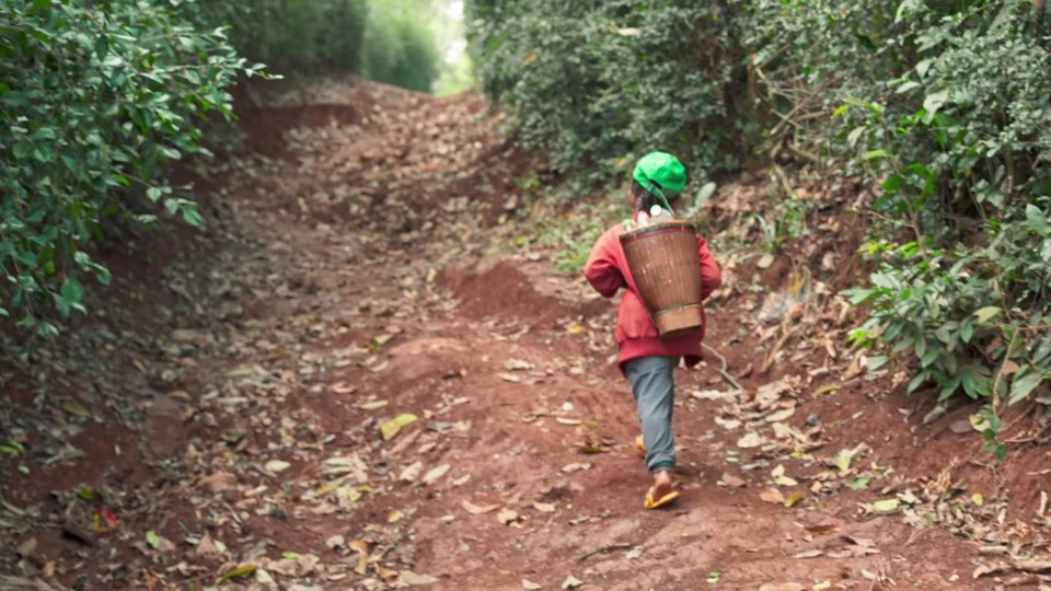 “Sáng nào con cũng đi lấy nước về uống, đi xa lắm nên con phải đi nhanh để kịp đi học.”