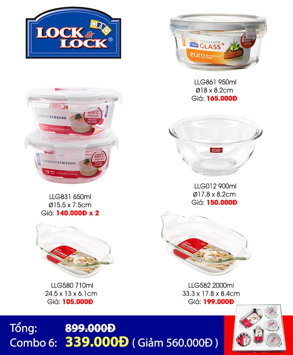 Săn lùng Combo hộp đựng thực phẩm LOCK&LOCK giá sốc chưa từng có - 3 Mua hàng theo combo như thế này giúp bạn tiết kiệm được một khoản tiền đáng kể