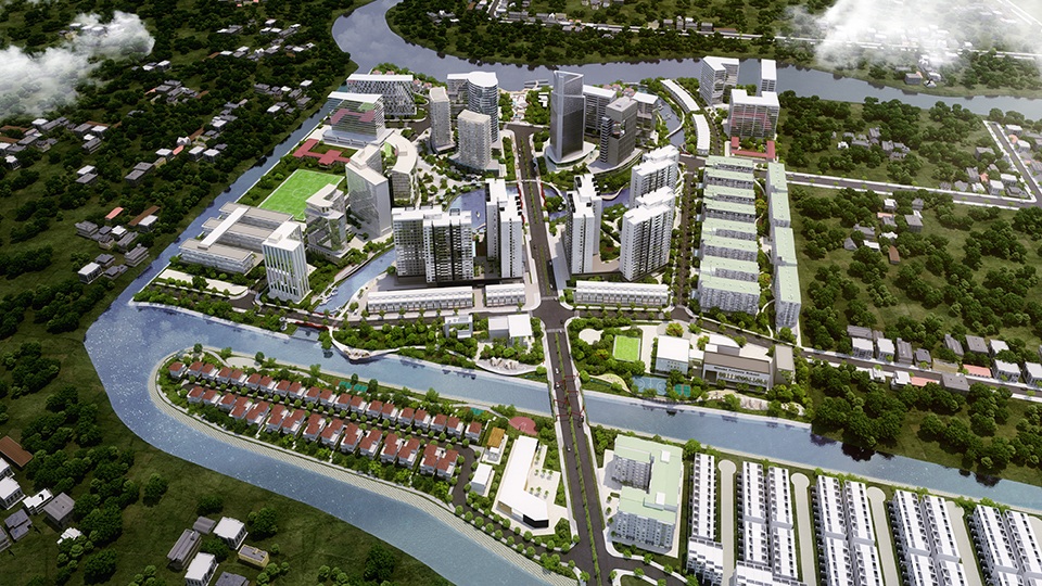 Mizuki Park và “cú hích” từ hạ tầng khu Nam - 2 Phối cảnh tổng thể khu đô thị Mizuki Park.