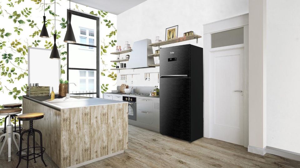 Bếp “chất lừ” với tủ lạnh đen - 1 Phong cách giản dị, tự nhiên