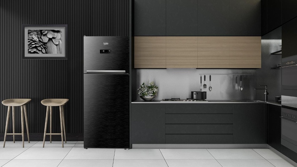Bếp “chất lừ” với tủ lạnh đen - 2 Phong cách tối giản