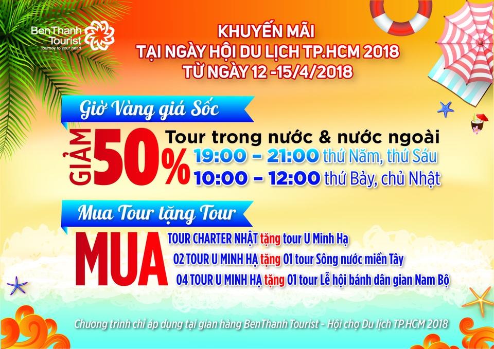 Benthanh Tourist tung chương trình khuyến mãi kép “Hè rực rỡ, giảm hết cỡ” - 1 Benthanh Tourist tung chương trình khuyến mãi kép “Hè rực rỡ, giảm hết cỡ” - 1