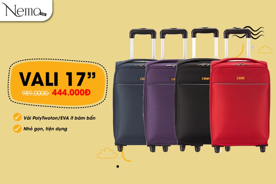 Sắm vali đi du lịch, giá cực sốc chỉ từ 444.000 đồng - 3 Vali vải nhỏ gọn tiện dụng, thích hợp với hành lý xách tay