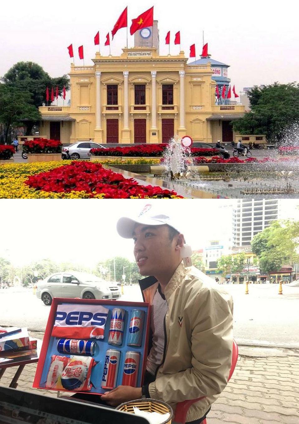 Chào Hải Phòng với những quà tặng cực đã, cực Pepsi! - 3 Toàn cảnh Nhà hát Lớn Hải Phòng và Hiếu cùng Gift box đến từ Pepsi.