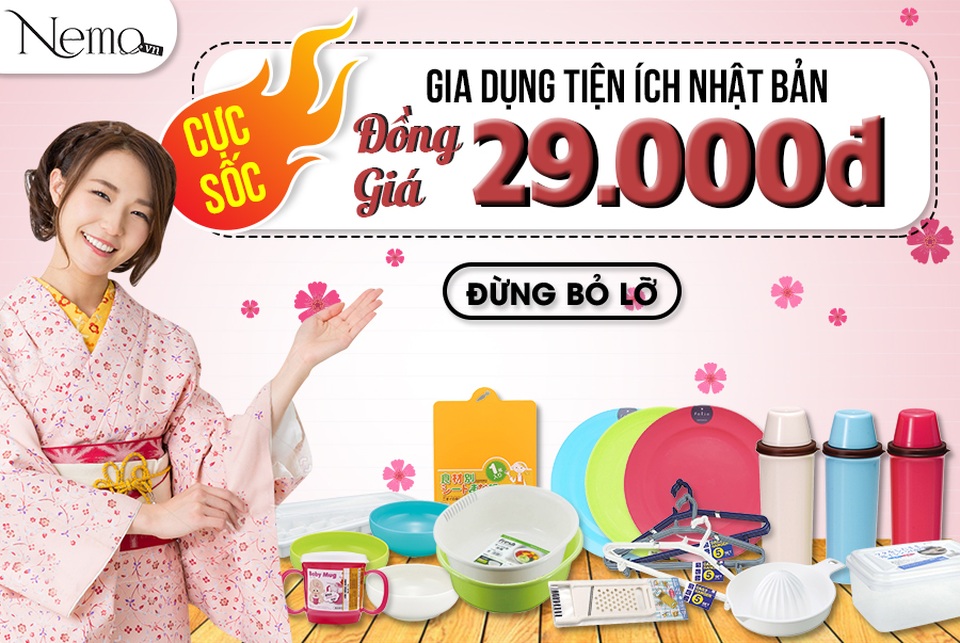 Cực sốc! Gia dụng Nhật Bản đồng giá 29.000đ duy nhất tại Nemo.vn - 2