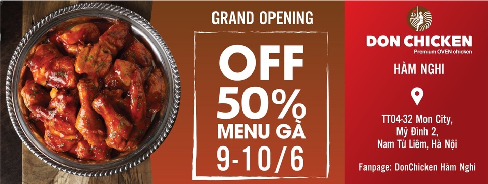 Khai trương DonChicken Hàm Nghi - Giảm 50% Menu Gà - 2 Khai trương DonChicken Hàm Nghi - Giảm 50% Menu Gà - 2
