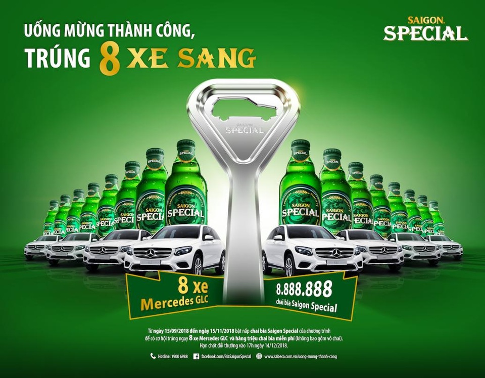 Vì sao số 8 là biểu tượng của sự giàu sang và thành công? - 2 Đây là chương trình khuyến mại lớn nhất từ trước đến nay của Tổng Công ty Cổ phần Bia - Rượu - Nước Giải khát Sài Gòn.