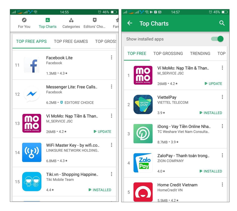 Ví điện tử Việt thăng hạng thần tốc trên Google Play - 2 Ví điện tử Việt thăng hạng thần tốc trên Google Play - 2